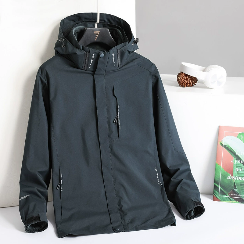 Removable velvet set, demi-season climbing jacket, three-in-one, increased thickness