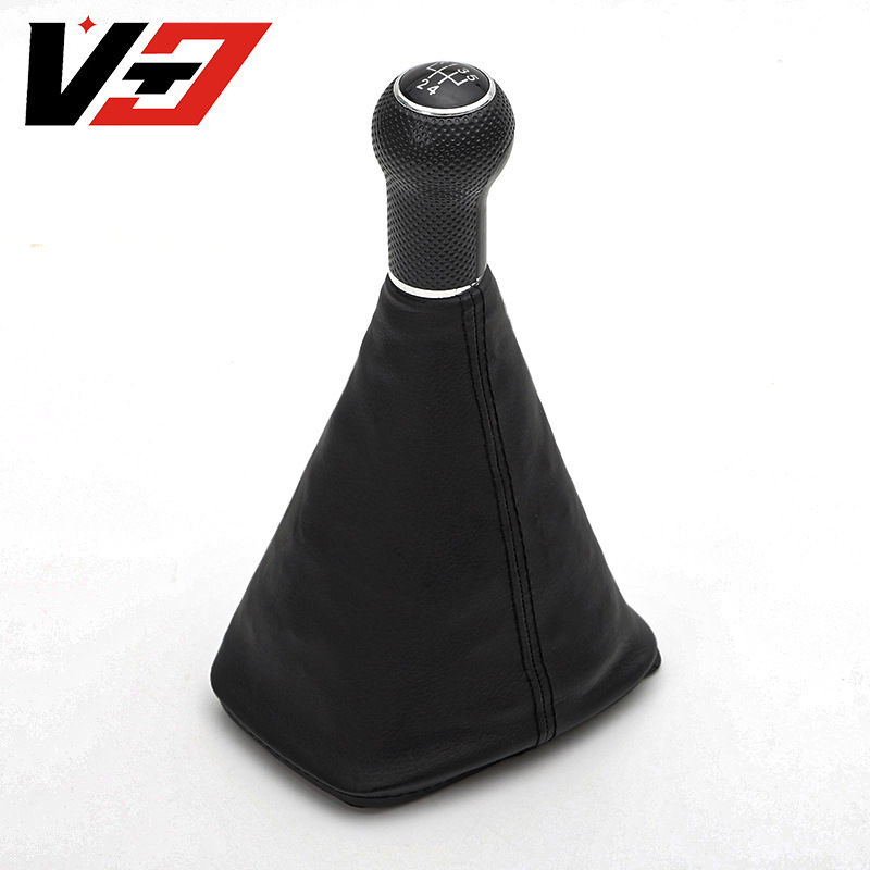 Suitable for Volkswagen Golf 4 Golf 5 Car Gear Head Black Leather Dust Cover Shift Assembly Accessories