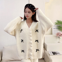 加厚软绵绵日系甜美设计感睡衣套装宽松小个子可爱家居服长袖长裤