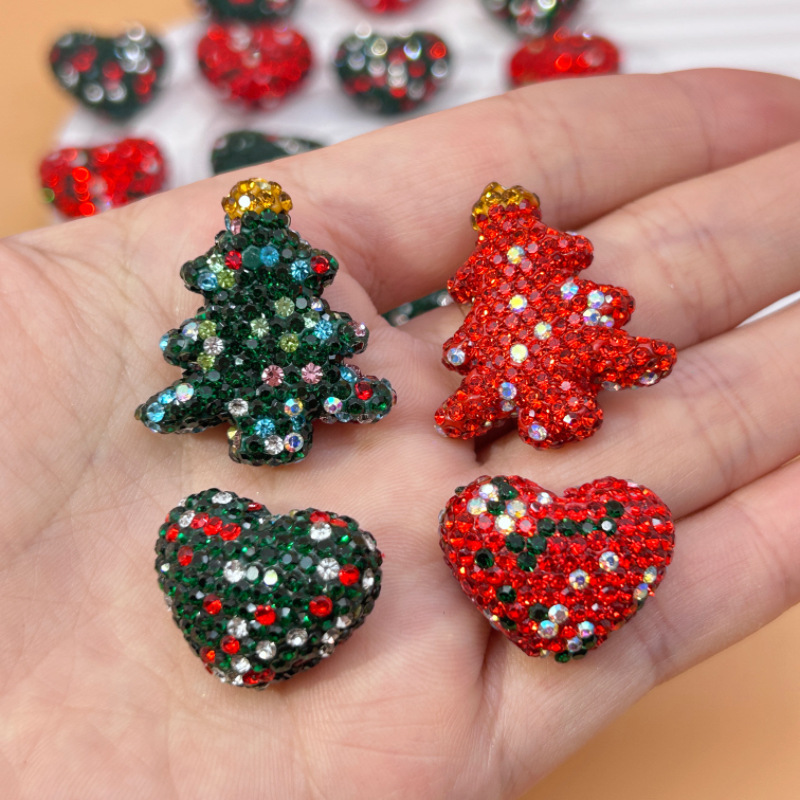 フルドリルの愛の新しいクリスマスのストレートホールの陶泥の玉の香のバラのドリルのdiyの数珠のペンの携帯電話のチェーンのアクセサリの部品|undefined
