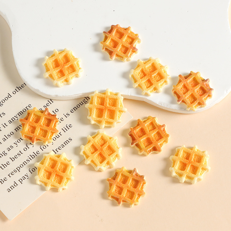 模擬ミニチュアワッフル食品おもちゃ樹脂小物アクセサリー diy クリーム接着剤カップ冷蔵庫マグネット下駄バックルアクセサリー|undefined