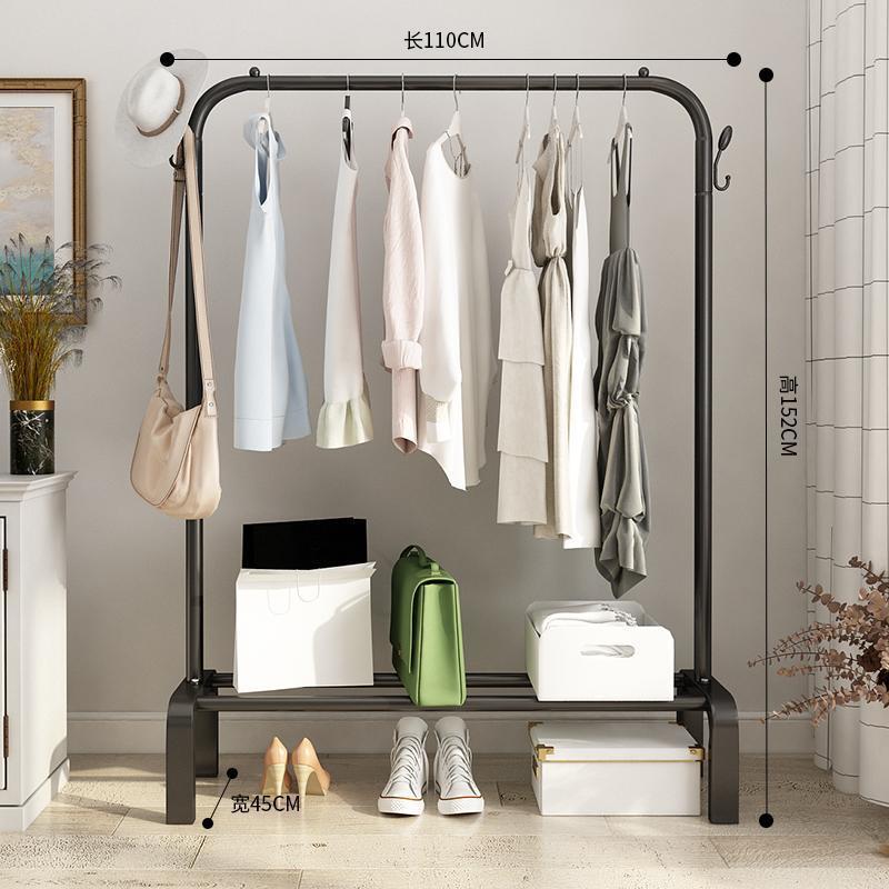 Outdoor foldable clothes rack, single rod indoor drying stand, simple home balcony clothes hanger