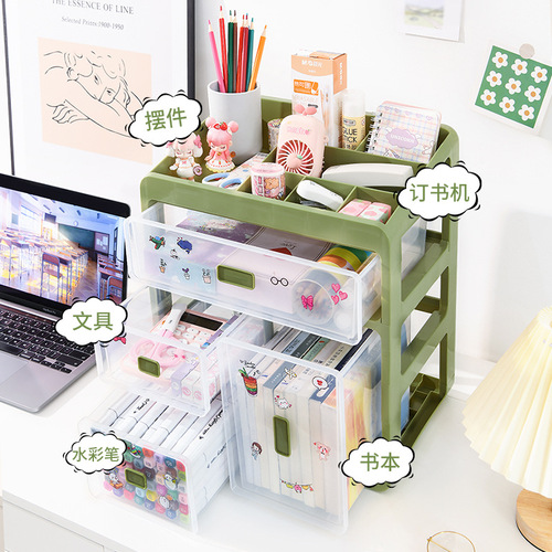 Xingyou desktop storage box stationery desk storage rack dormitory sundries small cabinet drawer-type organizing storage box