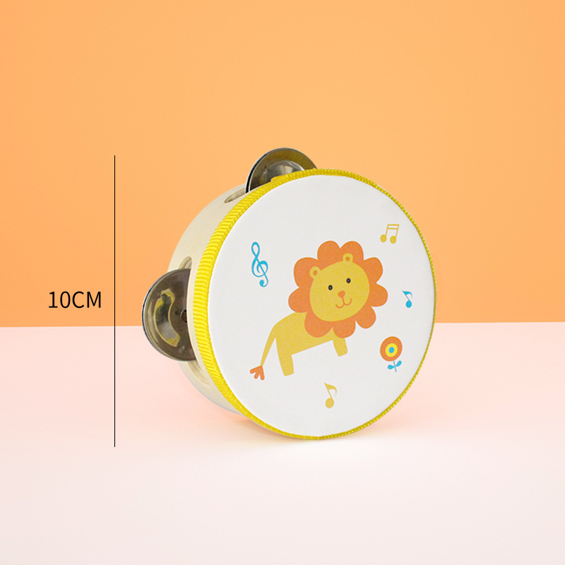 Instrumento de percusión Orff Xinjiang danza kindergarten enseñanza ayuda raqueta de mano tambor de campana de 4 pulgadas juguete para niños tambor de 10cm