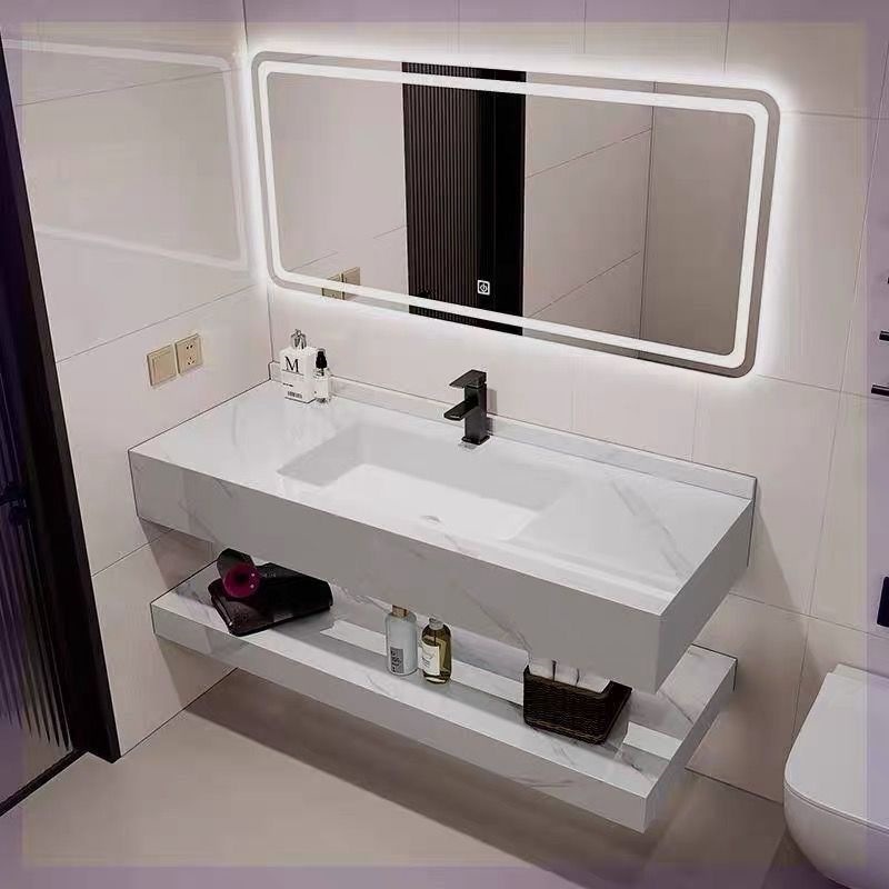 Nuevo hotel de estilo inodoro gabinete de baño doble tabla de roca sin costura integral lavabo moderno simple inodoro
