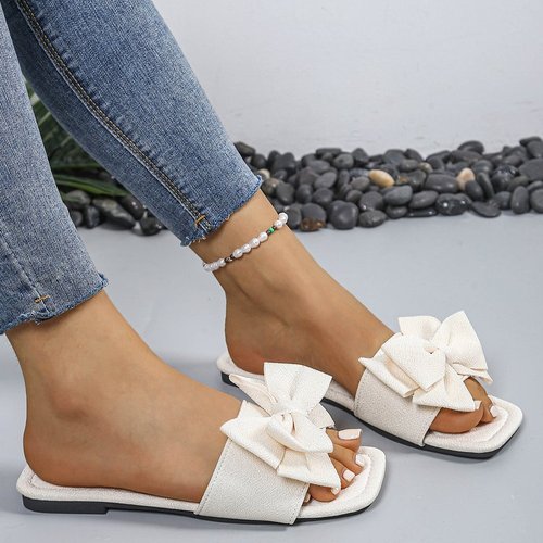 Wish 2025 Large Size Bow Flat Sandals Dropshipping