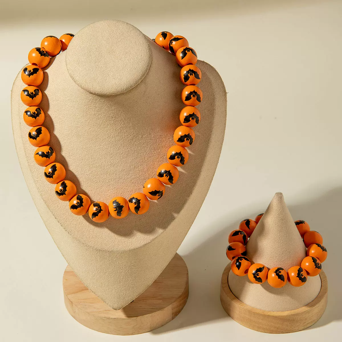 欧美跨境万圣节时尚个性手串 文艺复古南瓜鬼节串珠项链首饰套装