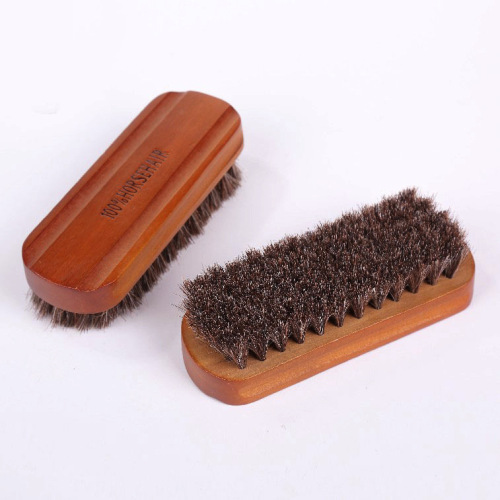 Solid wood soft bristle horse hair brush, high-end shoe brush and clothing brush, oil polishing cleaning dust removal brush, exclusively available on Amazon