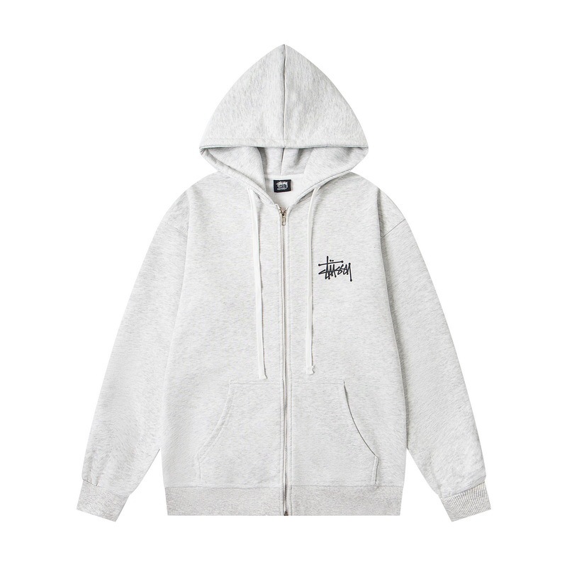高品质Stussy 斯图西 欧美经典Logo印花拉链连帽开衫外套卫衣男|undefined