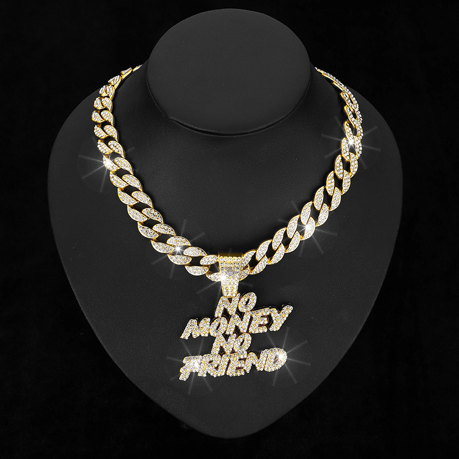 Europa y los Estados Unidos Hip Hop letras de diamante colgante colgante accesorios de moda para hombres cadenas cubanas accesorios de cadena personalizados