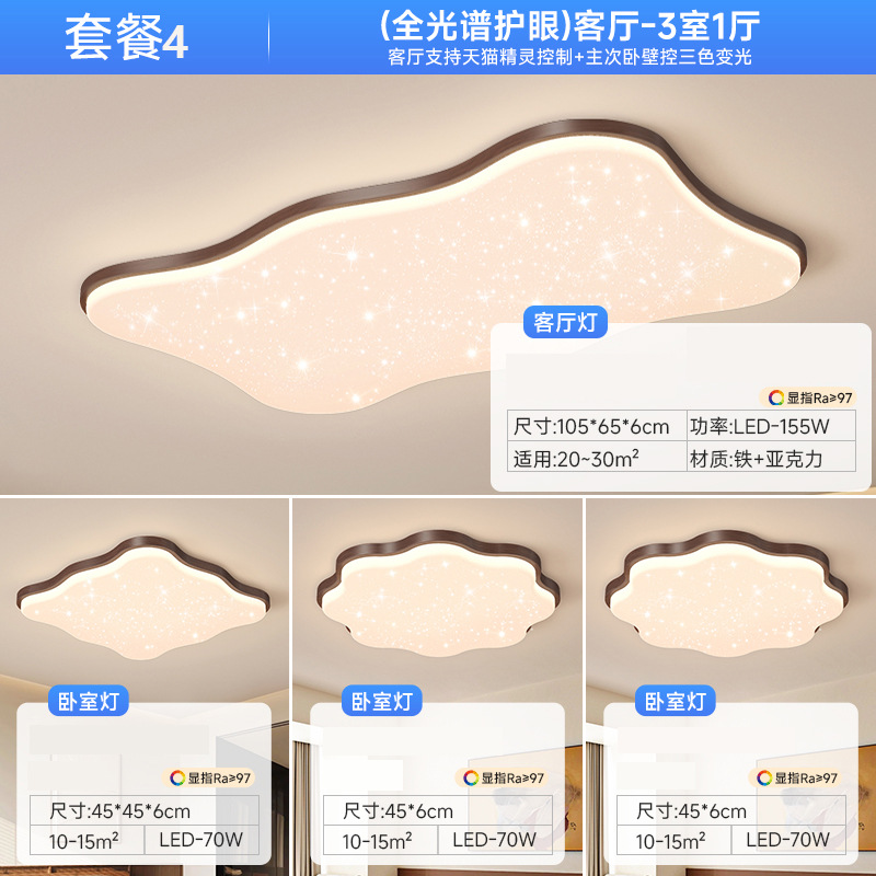 2025 nueva sala de estar romántica y cálida habitación gypsophila habitación para niños lámpara de techo paquete de casa de espectro completo