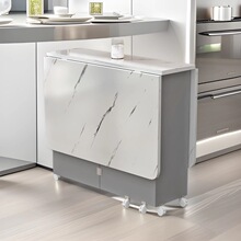 家用折叠餐桌小户型可移动带轮长方形超薄多功能餐厅宿舍吃饭桌子