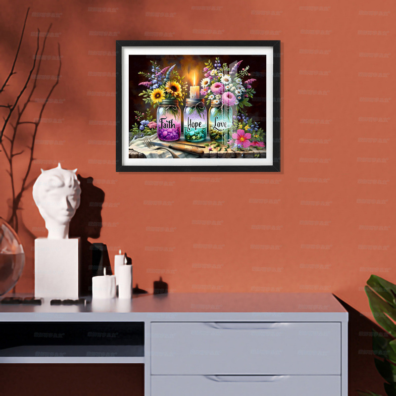 Mona Lisa flores cruzadas reales botella de deseos fresca y simple flor flor floral decoración bordada a mano image 3