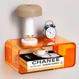 跨境亚克力浮空床头柜挂壁式高级悬空效果简约现代风格极简收纳