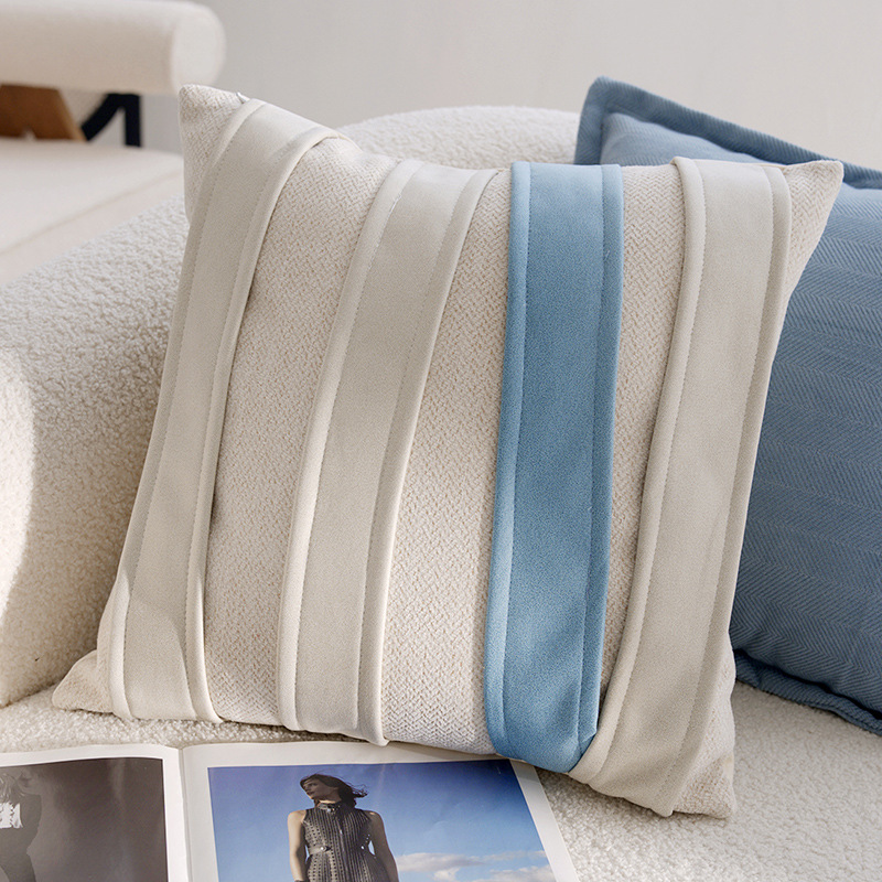 Medieval simple dibujos animados para niños almohada azul crema almohada sofá ventana flotante almohada funda cama almohada núcleo