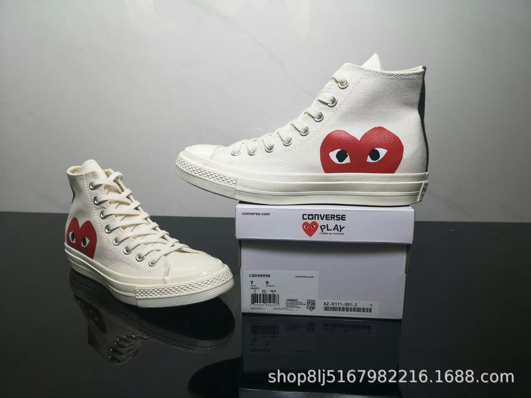 Chunyuan 1970s Kawakuba Ling amor CDG alto bajo grupo pareja zapatillas deportivas para hombres y mujeres jugar zapatos de lona image 7
