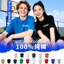 跨境纯棉工作服定制t恤印字logo外贸短袖企业文化广告衫订做批发