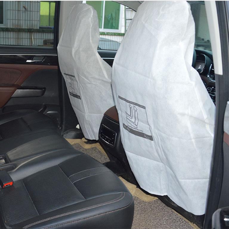 Wufangbu Disposable Car Seat Cover Non-Woven Fabric Car Seat Protector (Universal seat cover) - two-white-seat-covers-140-80