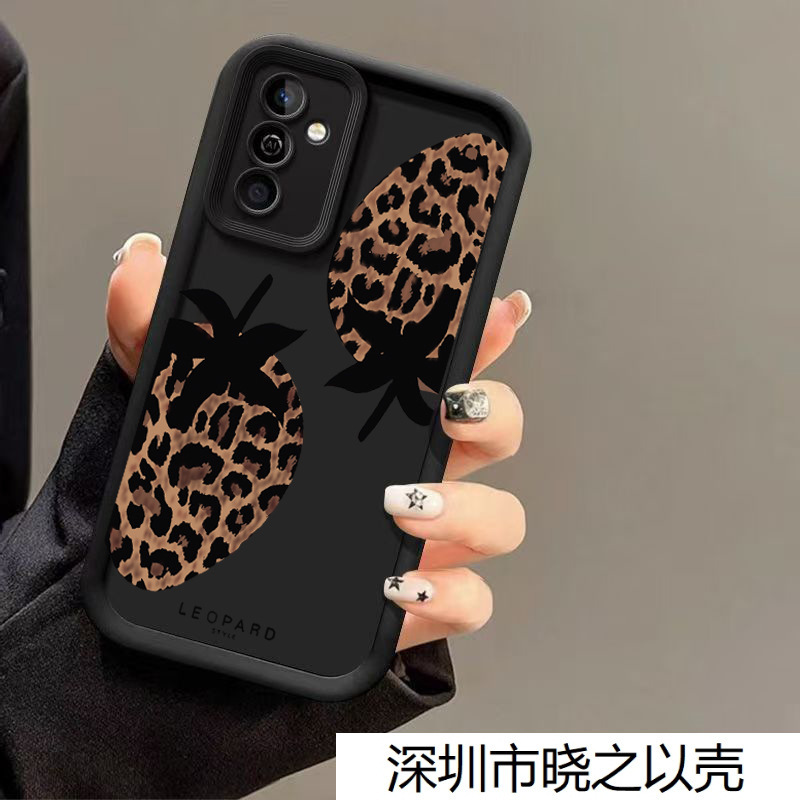 Suitable for Samsung A55 35 A53 34 Mobile Phone Case S24Ultra Strawberry Leopard Print S23Fe/Note20U Super Popular