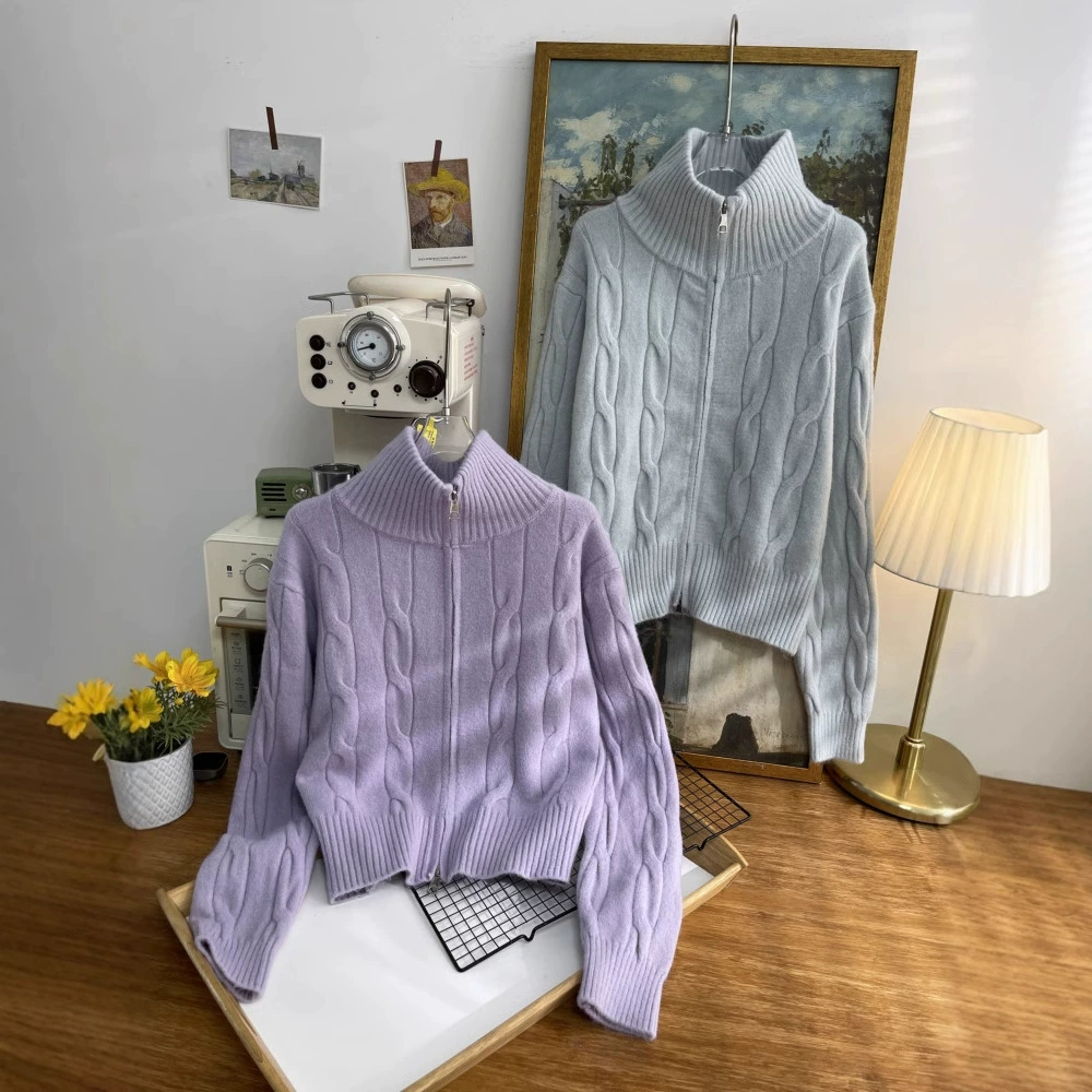 Взрывной корейский винтажный свитер с воротником