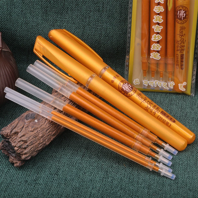 Ручка для каллиграфии Lile Factory Direct Sale из сандалового дерева, цвет «глубокое золото», с сменным стержнем, для копирования письменных текстов, с держателем для стержня