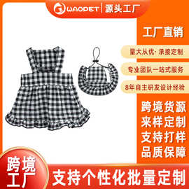 跨境宠物衣服夏狗薄款小中型犬狗狗春夏防晒格子服饰服装透气连帽