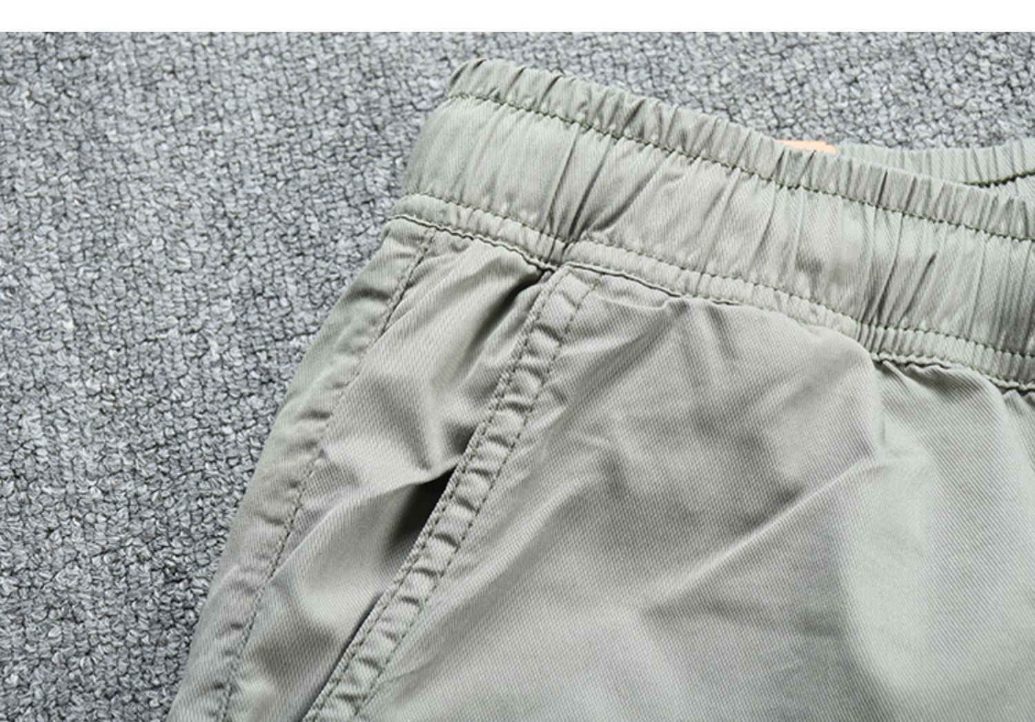 Men's Clothing Men's Slim Fit Casual Work Shorts Trendy Summer Thin Drawstring Elastic Waist Five Point Pants_viptrois.com