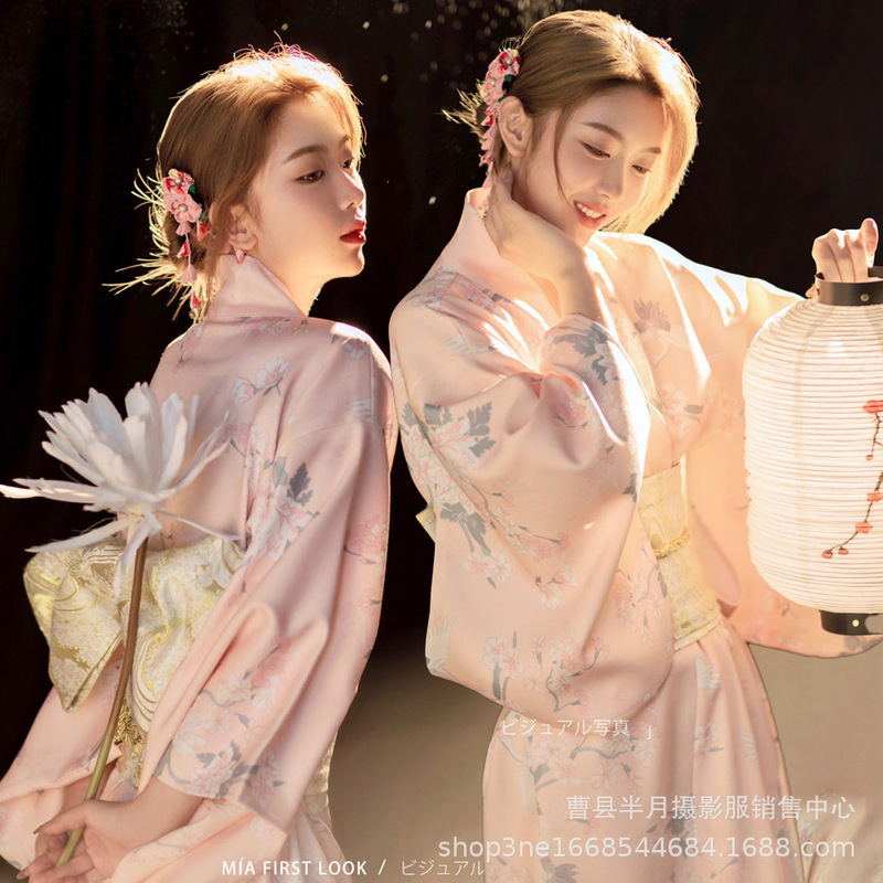 New cos women's formal wear traditional Japanese cute fairy girl improved Japanese style Japanese beauty Japanese shop kimono