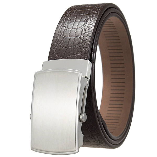 Silver buckle +39458 brown belt