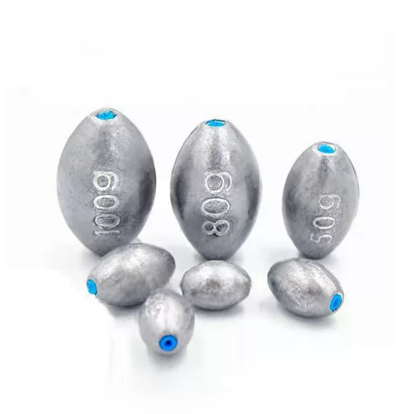 Olive plastic core open heart olive lead pendant with rubber hose olive groove does not hurt line fishing olive lead pendant