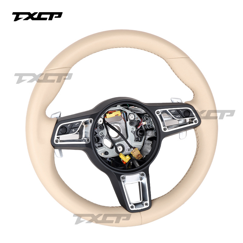 Suitable for Porsche Cayenne, Panamera, Boxster old models upgraded to new models with full leather steering wheel