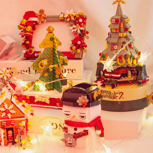 Christmas gift ideas Christmas decorations Christmas tree building blocks music box music box Christmas toy ornaments