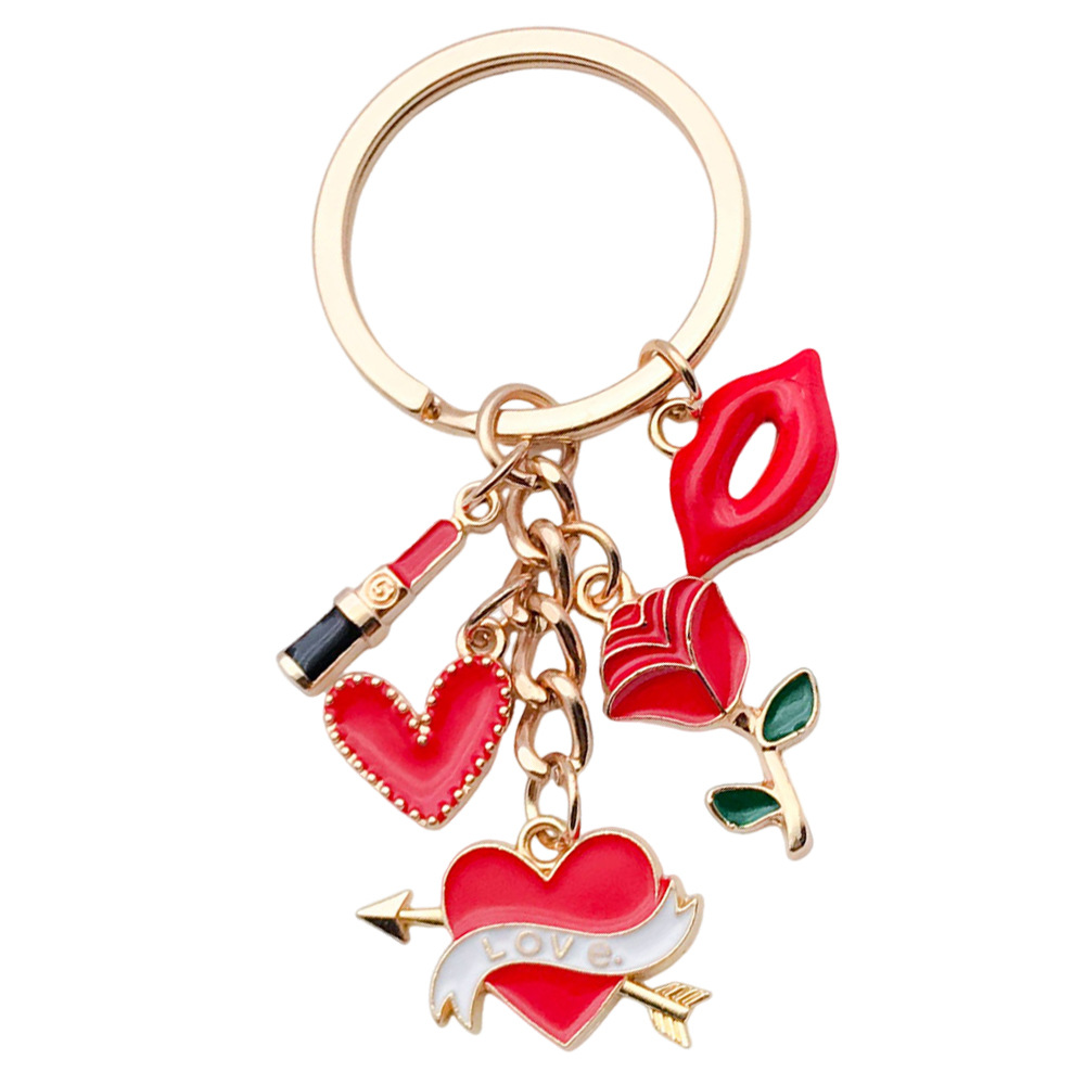 Lady, Simple Style Style Lady Simple Style Heart Shape Floral Zinc Alloy Unisex Keychain