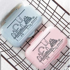 Covered Drain Soap Dish with Cartoon Print, Waterproof Bathroom Soap Dish