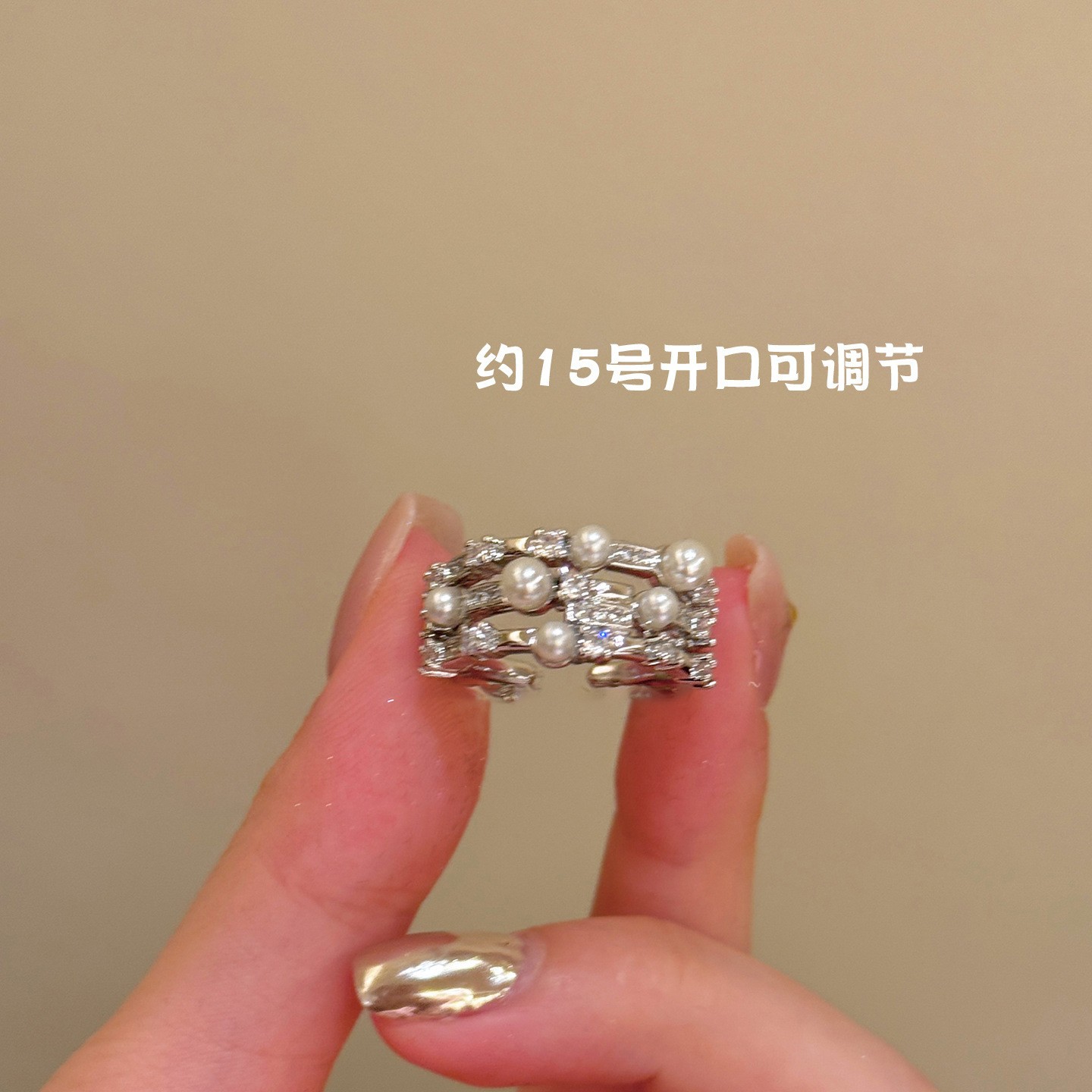 Corea del Sur ins triángulo circón anillo abierto nicho creativo versátil anillo de dedo índice elegante lujo ligero accesorios de alto sentido