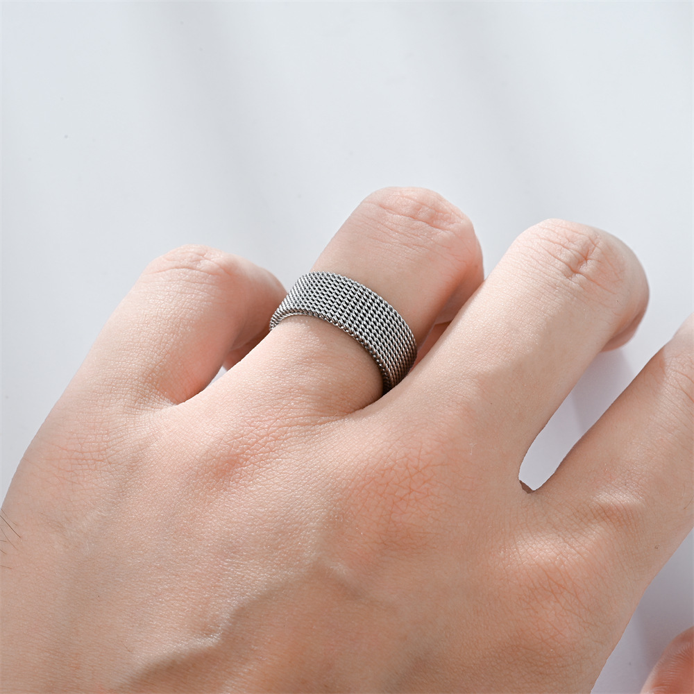 Unisex Gender Simple Style Solid Color Stainless Steel Unisex Rings