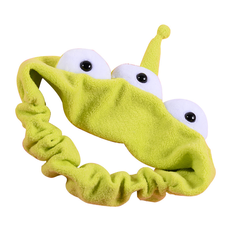 Tres ojos monstruo pelo banda femenina accesorios para el cabello lavado de la cara banda de pelo artefacto venta al por mayor Peluche de ala ancha dibujos animados Otoño e Invierno