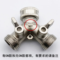 鍍鎳黃銅花園軟管分水器一分二接頭 電鍍接頭水管分流適配器球閥