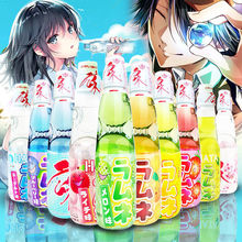 5瓶装日本进口哈达波子汽水200ml弹珠碳酸饮料网红水果味小瓶装LD