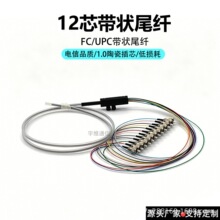 12芯FC单模带状尾纤陶瓷插芯低损耗ODF光纤配线架专用光纤连接线
