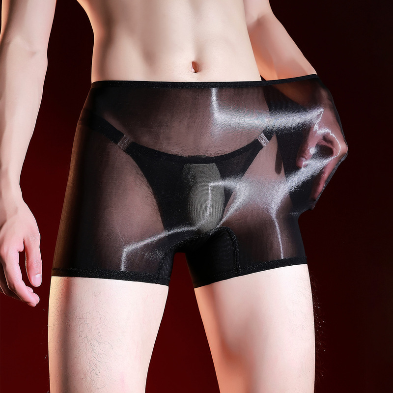 Men's Aurora Boxer Briefs, Ultra-Thin, Transparent, Silky, Comfortable, Glossy, Airy, Sexy Black Silk Shorts Men's Aurora Boxer Briefs, Ultra-Thin, Transparent, Silky, Comfortable, Glossy, Airy, Sexy Black Silk Shorts