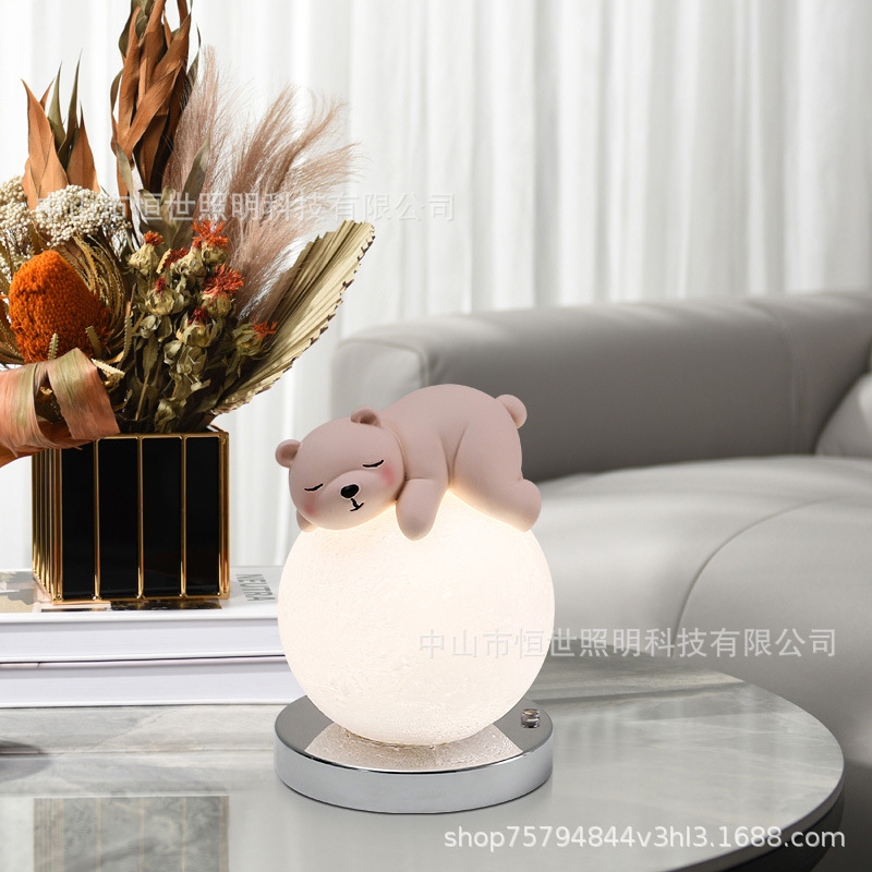 Lámpara de noche transfronteriza decoración de oficina dormitorio de oso creativo lámpara de mesa decoración ambiente de sala de estar luz de noche