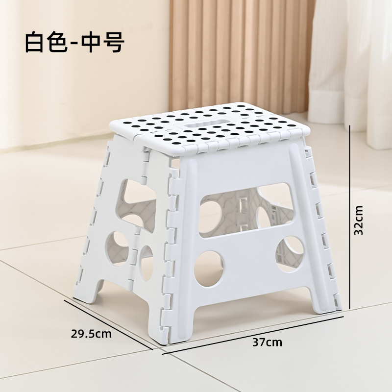Taburete plegable grueso para campamento al aire libre ligero de lujo creativo de plástico no ocupa espacio silla de almacenamiento portátil taburete de caballo alto