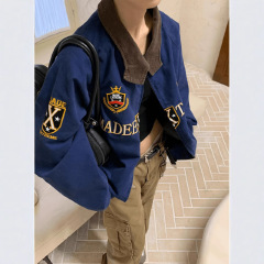 美式复古哈灵顿夹克春季做旧高级感宽松工装外套男女