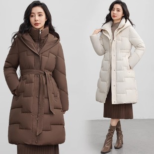 plus size Women's Long Clothing Women's Over-the-knee Thickened Waist Winter Free Shipping Slim-fit Slimming Down Cotton Jacket