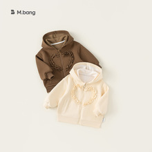 宥宝童装秋季女童外套2025新款儿童花边爱心带帽卫衣小童拉链衫