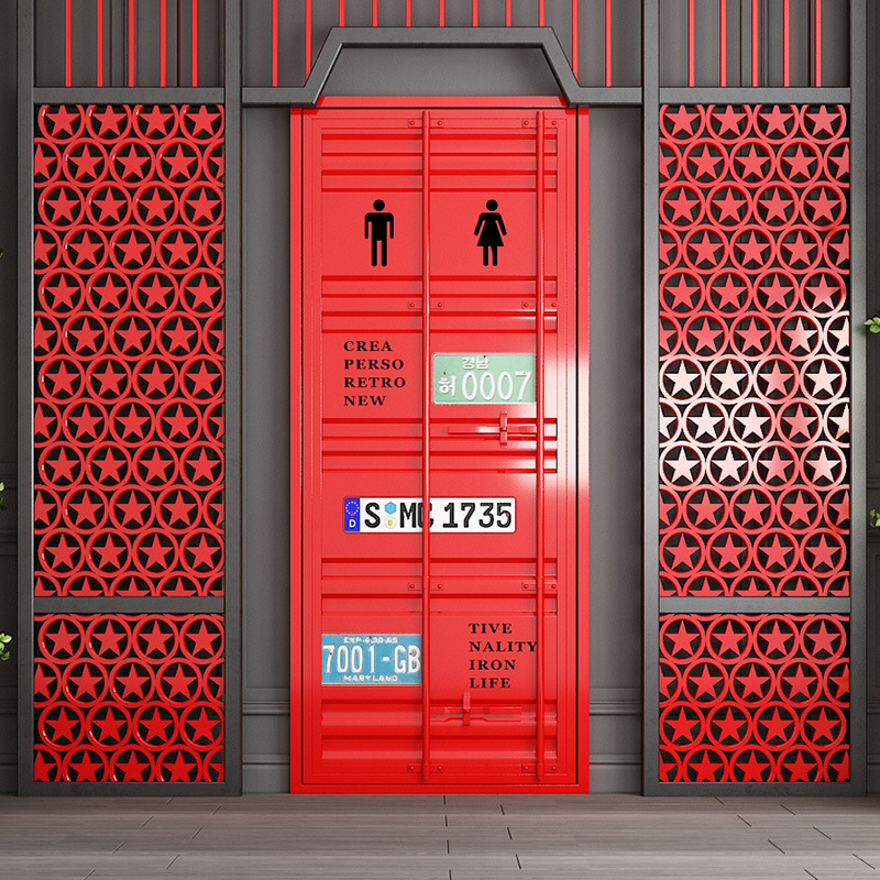 民宿铁艺集装箱工业风门卫生间厕所门复古ktv酒吧包厢门室内谷仓