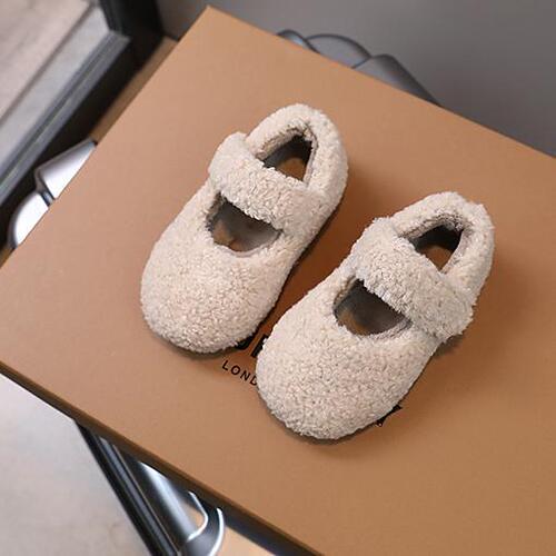Children's Mao Mao Shoes 2025 Autumn Winter Korean Version Plush Kids' Shoes Girls' Fleece-lined Mao Mao Shoes Girls' Baby Cotton Shoes