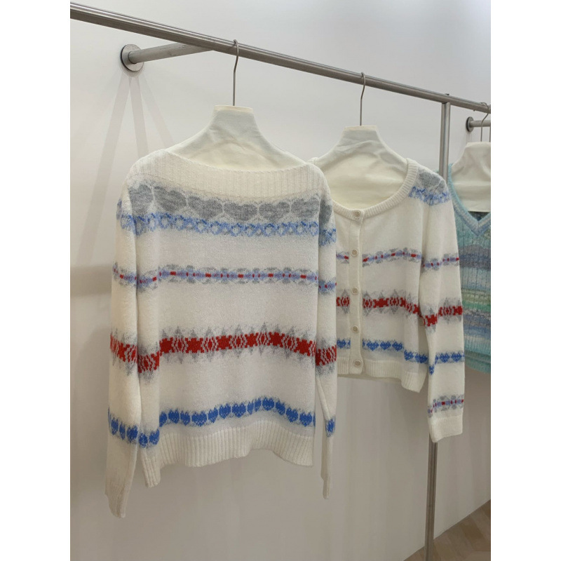 2025 otoño invierno cápsula en forma de cuello Fairy Island atmósfera Jacquard suéter de Navidad para mujeres