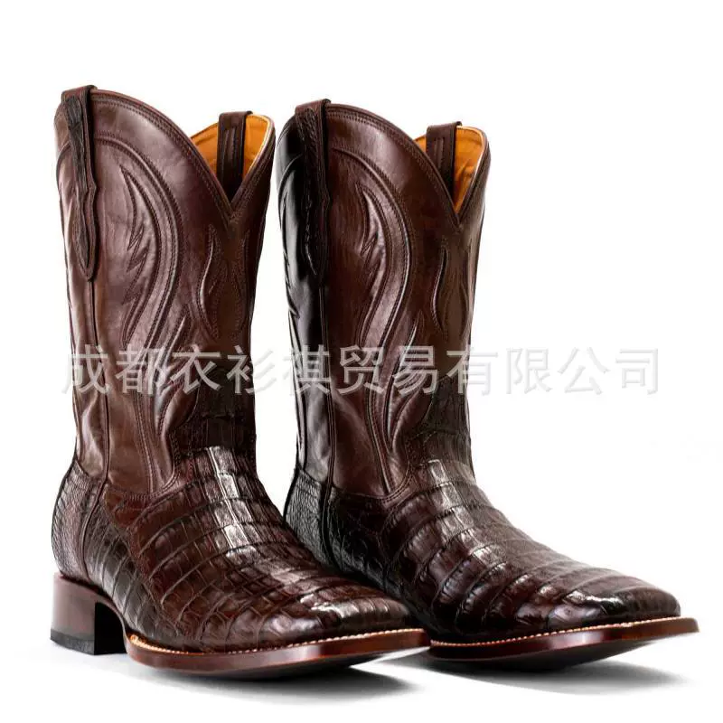 Трансграничная фабрика Внешняя торговля новая вышивка трубкой кромка клетчатые остроконечные мужские рыцарские сапоги 38-48 ярдов